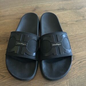 Salvatore Ferragamo black slides